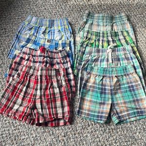 Lot of 8 plaid play shorts size 18 months garanimals, carters and others